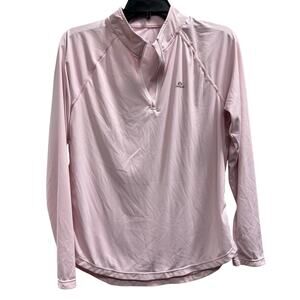 Heathyoga women's long-sleeve performance quarter-zip bubblegum pink NWOT Sz M